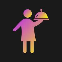 Man Serving Food Vector Icon