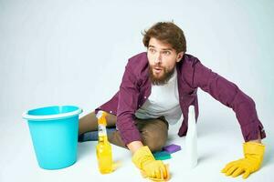 limpiador limpieza suministros tareas del hogar estilo de vida Servicio profesional foto
