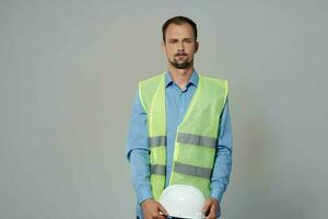 man in construction uniform Professional Job isolated background photo