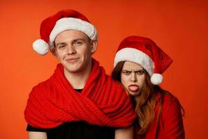 young couple together holiday romance New year fun studio Lifestyle photo