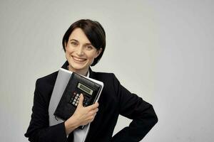 Businesswoman with glasses self-confidence Studio Lifestyle photo