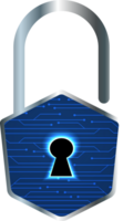 Modern Technology Padlock Cybersecurity Crop-out png