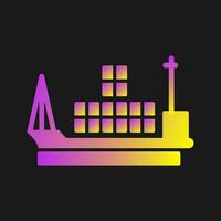 Cargo Ship Vector Icon