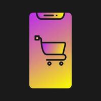 icono de vector de compras móviles