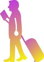 Walking with Luggage Vector Icon