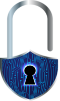 Modern Technology Padlock Cybersecurity Crop-out png