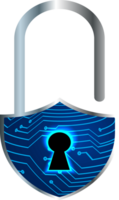 Modern Technology Padlock Cybersecurity Crop-out png