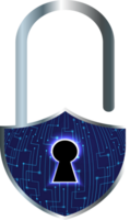 Modern Technology Padlock Cybersecurity Crop-out png