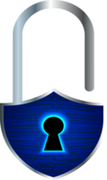 Modern Technology Padlock Cybersecurity Crop-out png