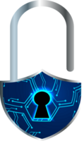 Modern Technology Padlock Cybersecurity Crop-out png