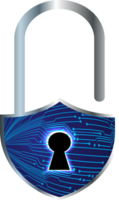 Modern Technology Padlock Cybersecurity Crop-out png