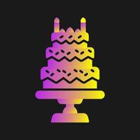 icono de vector de pastel de cumpleaños