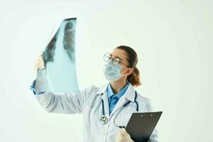female doctor medicine hospital diagnostics radiologist professionals photo