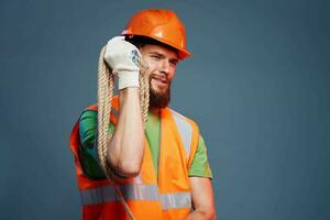 A man in a working uniform construction security professionals photo