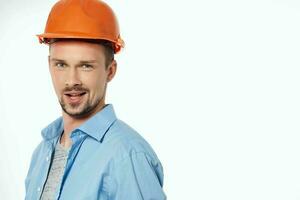 male builders blueprints builder Working profession photo