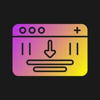 Browser Downloading Vector Icon