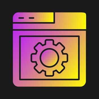 icono de vector de configuración del navegador