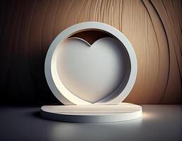 Abstract 3d podium for product presentation with geometric shapes, Empty round podium,Platforms for product presentation show new product background. photo