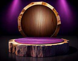 Abstract 3d podium for product presentation with geometric shapes, Empty round podium,Platforms for product presentation show new product background. photo