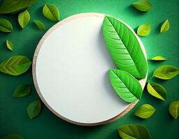 Abstract 3d podium for product presentation with geometric shapes, Empty round podium,Platforms for product presentation show new product background. photo