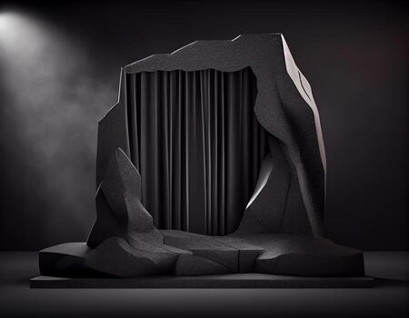 Abstract 3d podium for product presentation with geometric shapes, Empty round podium,Platforms for product presentation show new product background. photo