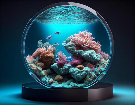 resumen 3d podio para producto presentación con geométrico formas, vacío redondo podio, plataformas para producto presentación espectáculo nuevo producto fondo.generativo ai foto