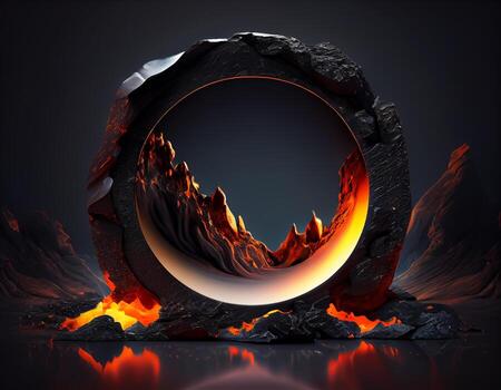 resumen 3d podio para producto presentación con geométrico formas, vacío redondo podio, plataformas para producto presentación espectáculo nuevo producto fondo.generativo ai foto