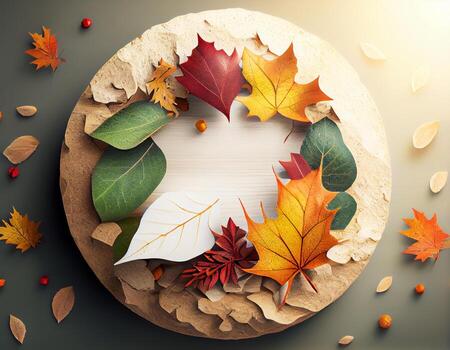 Abstract 3d podium for product presentation with geometric shapes, Empty round podium,Platforms for product presentation show new product background. photo