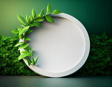 Abstract 3d podium for product presentation with geometric shapes, Empty round podium,Platforms for product presentation show new product background. photo