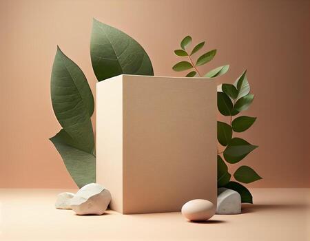 resumen 3d podio para producto presentación con geométrico formas, vacío redondo podio, plataformas para producto presentación con oscuridad y ligero fondo.generativo ai foto