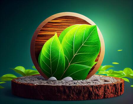 Abstract 3d podium for product presentation with geometric shapes, Empty round podium,Platforms for product presentation show new product background. photo