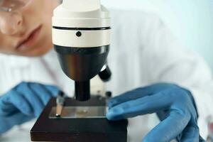 laboratory microscope setting biotechnology science research photo