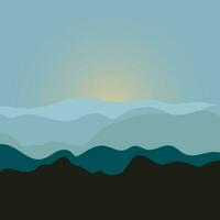 Sunrise in the mountains vector