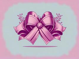 A pink ribbon with a bow on it, photo