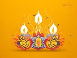 contento diwali día póster diseño deseando usted prosperidad, alegría, y amar, generativo ai foto