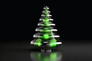 futurista Navidad árbol creado con generativo ai tecnología. foto