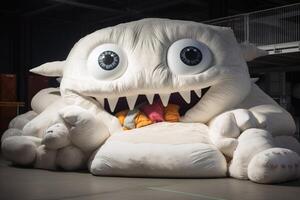 A monster made of pillows created with technology. photo