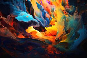 Abstract and fluid colors in different shades created with technology. photo
