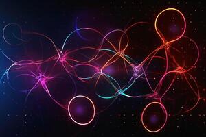 Abstract mathematical background glowing with lines and waves created with technology. photo