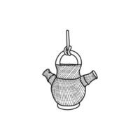 Water Pot Line Art Illustration Creative Logo vector