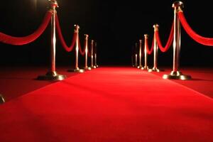 Red carpet low angle view created with technology. photo