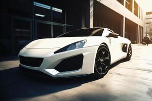 Modern luxury sports car created with generative AI technology. photo