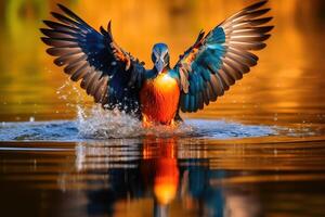 Mesmerizing bird portrait photography created with technology. photo