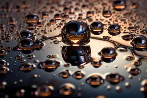 Surface of liquid mercury created with technology. photo