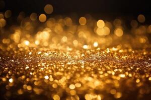 Golden glitter background created with technology. photo