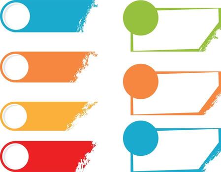 conjunto de vistoso etiquetas. conjunto de vistoso pancartas con sitio para tu texto. vector ilustración.