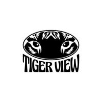 mascota Tigre ojo logo. Tigre ojos en blanco antecedentes vector