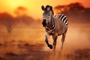 Close up portrait of mesmerizing Zebra photography created with generative AI technology. photo