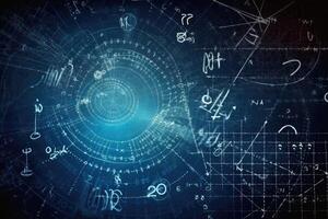 matemáticas antecedentes con un montón de números y símbolos creado con generativo ai tecnología. foto