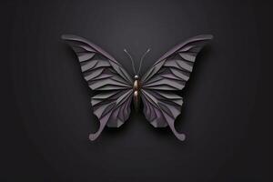 A beautiful butterfly in paper style created with technology. photo